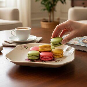 Vintage COR Japan Hibiscus Trinket Dish, octagonal jewelry tray, 1988 floral